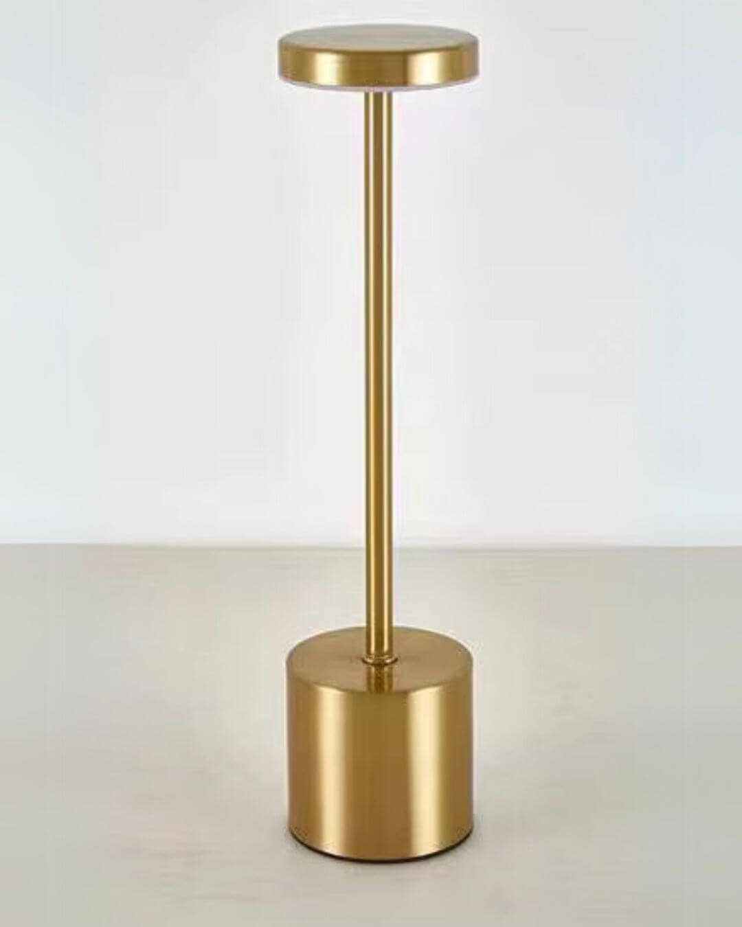 Minimalist gold LumiHikari Scandinavian Lamp with sleek metal body and modern design