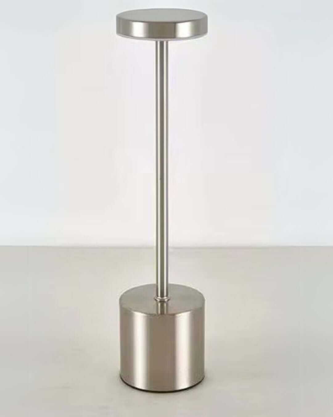 LumiHikari Scandinavian Lamp sleek metal design with touch-activated top switch and rechargeable battery